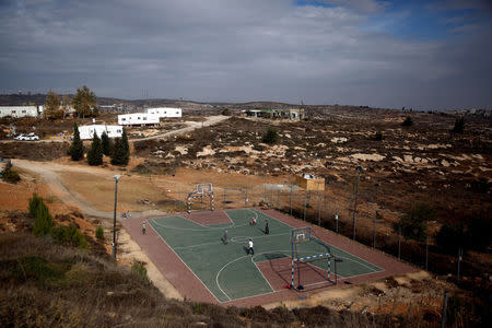 A basketball court is seen in this general view of the Jewish settler outpost of Amona, in the West Bank November 29, 2016. REUTERS/Ronen Zvulun/File Photo