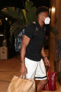 Giannis Antetokounmpo #34 of the Milwaukee Bucks arrives at the hotel as part of the NBA Restart 2020 on July 9, 2020 in Orlando, Florida. (Photo by Joe Murphy/NBAE via Getty Images)