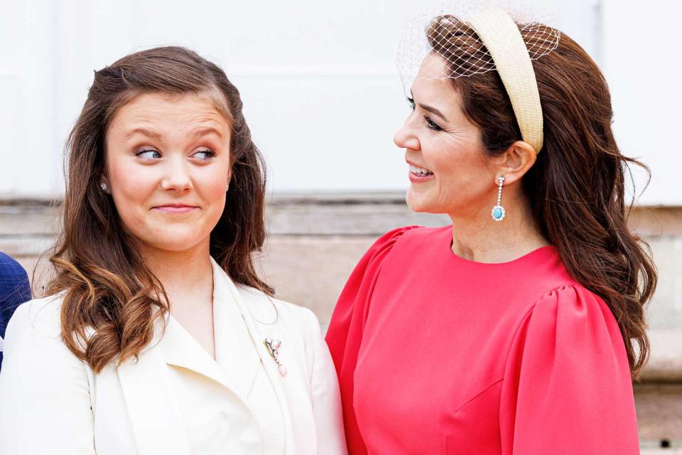 <p>Patrick van Katwijk/Getty</p> Princess Isabella of Denmark and then-Crown Princess Mary of Denmark on Princess Isabella