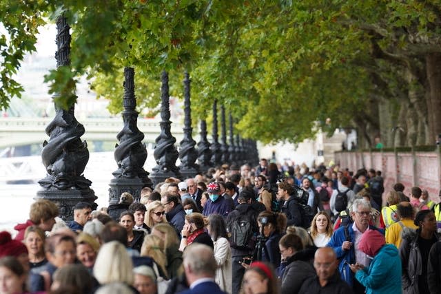 The queue stretched down the South Bank as mourners waited to walk by the Queen's coffin