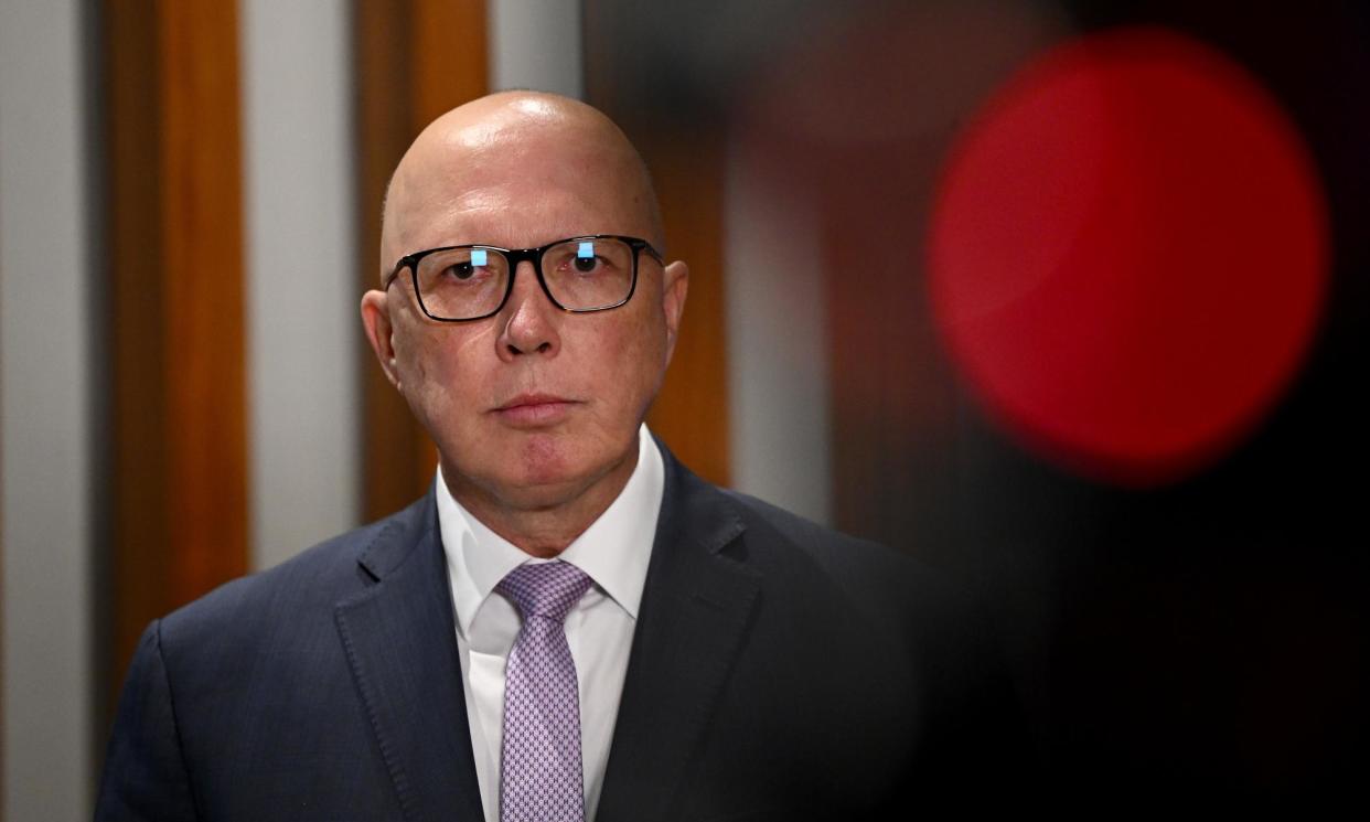 <span>Peter Dutton’s plan involves building seven nuclear power stations at existing coal plant sites, with the first potentially operating by the mid-2030s.</span><span>Photograph: Bianca de Marchi/AAP</span>
