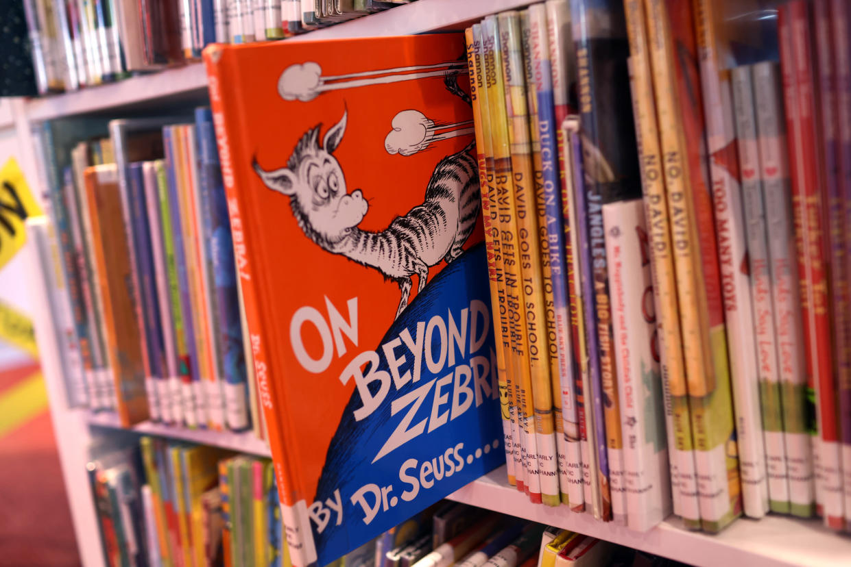 "On Beyond Zebra" is one of six books that Dr. Seuss Enterprises recently announced would no longer be published due to offensive content. (Photo: Scott Olson/Getty)