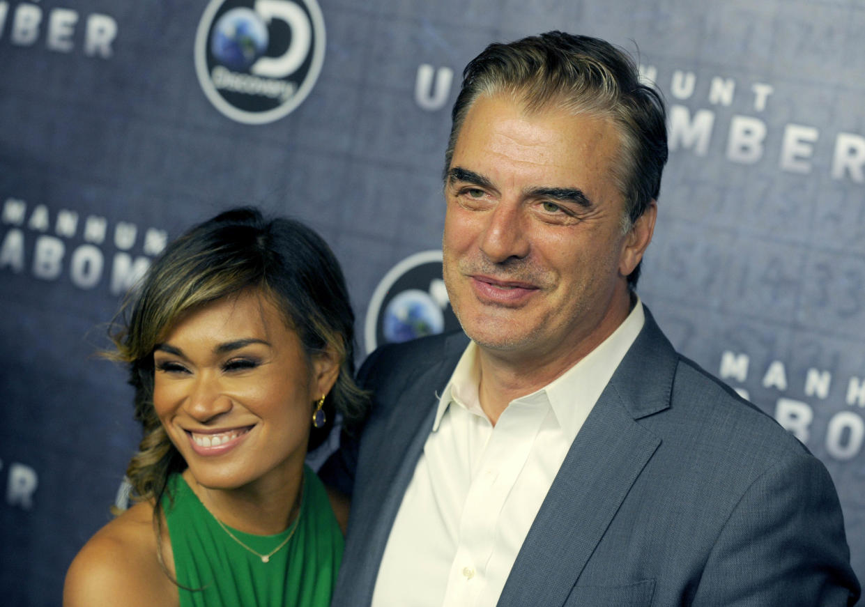 Photo by: Dennis Van Tine/STAR MAX/IPx 2017 7/19/17 Tara Wilson and Chris Noth at the premiere of Discovery's "Manhunt: Unabomber" in New York City. (NYC)