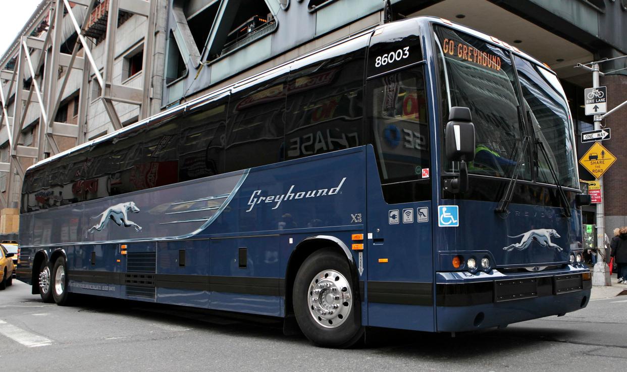 A Greyhound bus. (Photo: Bloomberg via Getty Images)