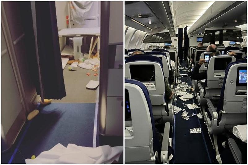 德國漢莎航空近日某航班遇到激烈亂流，導致機上乘客，包括馬修麥康納的巴西籍妻子在內「自由落體」，導致7人受傷。（左圖翻攝自IG @camilamcconaughey，右圖翻攝自推特@ModerMuna）