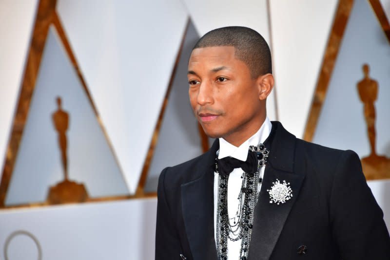 Pharrell Williams attends the Academy Awards in 2017. File Photo by Kevin Dietsch/UPI