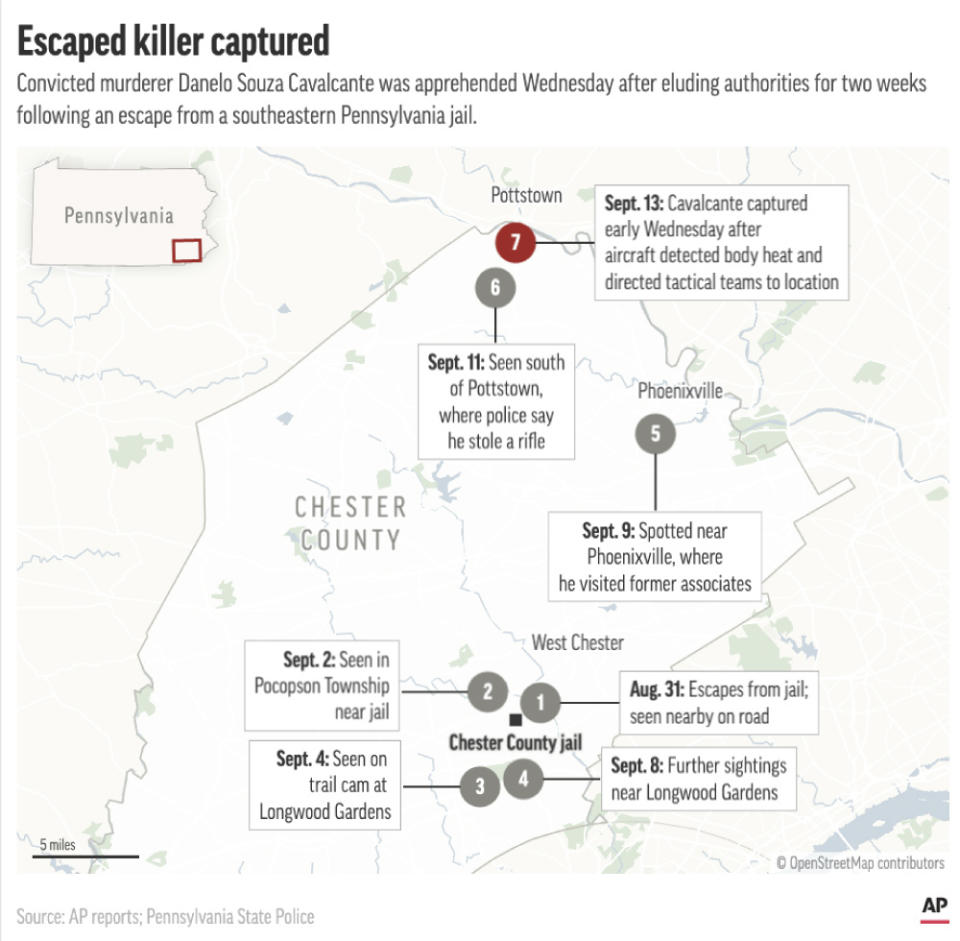 A convicted killer on the loose in southeastern Pennsylvania for two weeks was captured by authorities Wednesday. (AP Digital Embed)