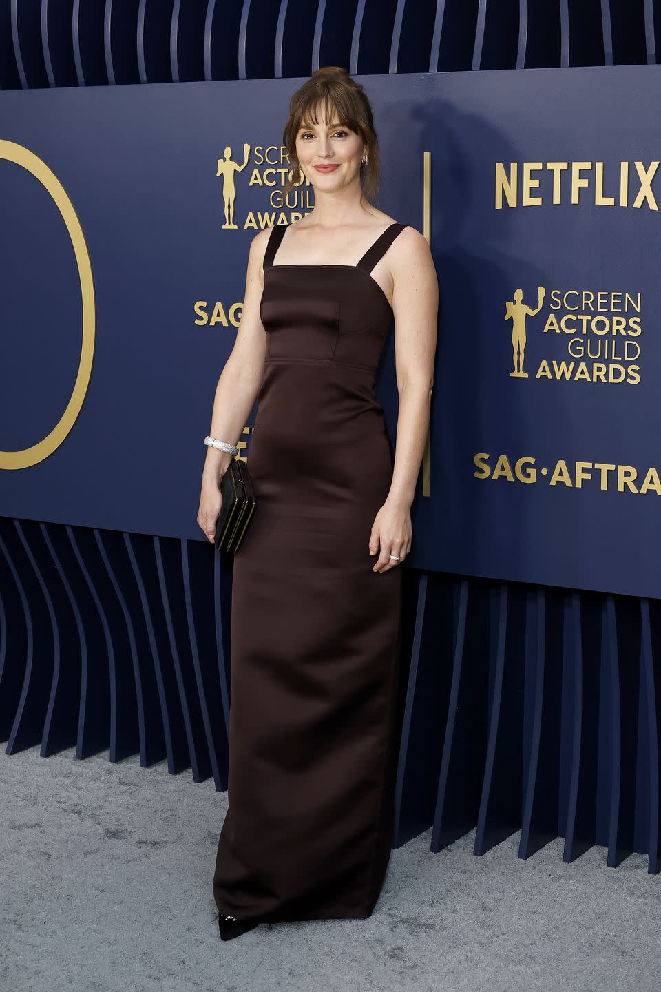 los angeles, california february 24 leighton meester attends the 30th annual screen actors guild awards at shrine auditorium and expo hall on february 24, 2024 in los angeles, california photo by frazer harrisongetty images