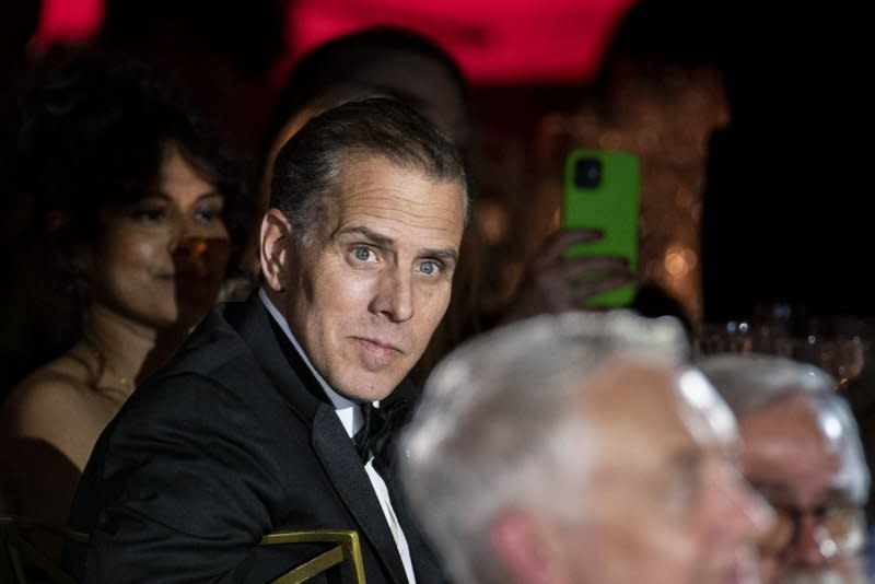 Hunter Biden, son of U.S. President Joe Biden, is shown during a state dinner in honor of Kenya's president William Ruto on Thursday at the White House in Washington. Photo by Al Drago/UPI