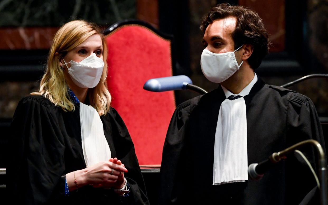 EU Commission's lawyers Fanny Laune and Rafael Jafferali at the start of the trial  - STEPHANIE LECOCQ/EPA-EFE/Shutterstock