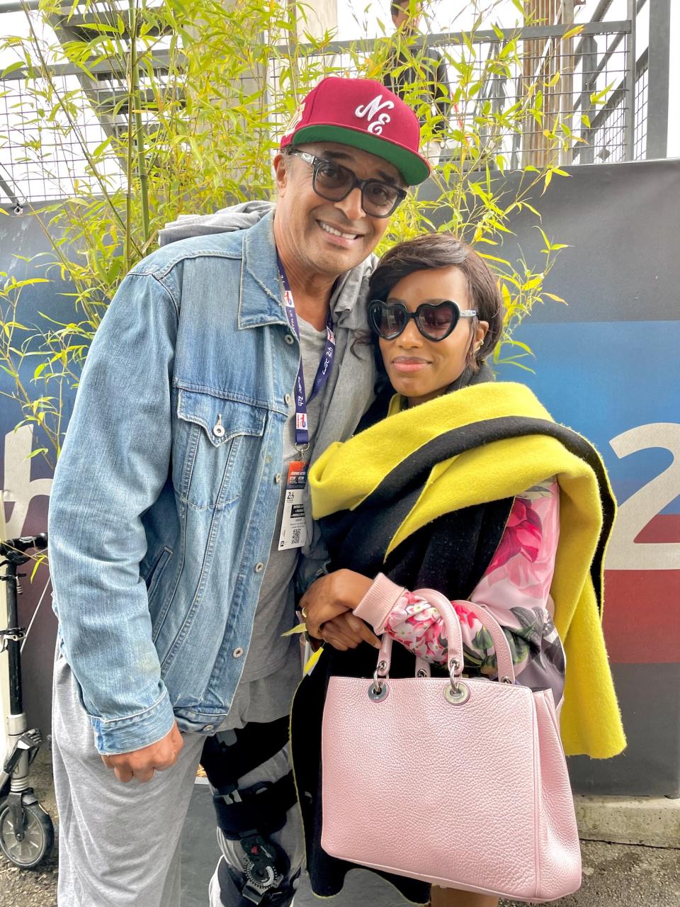 Yannick Noah et sa compagne Malika au Mans