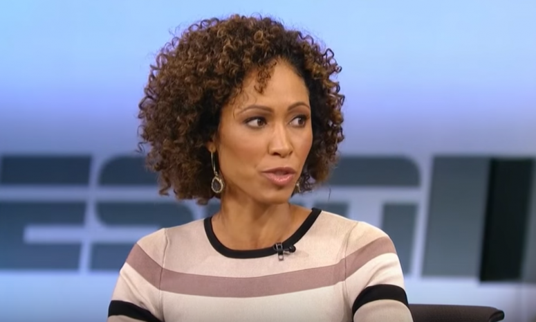 Sage Steele speaks on ESPN.