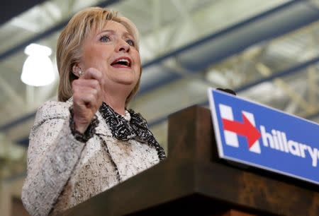 Democratic U.S. presidential candidate Hillary Clinton speaks about the results of the South Carolina primary to supporters at a primary night party in Columbia, South Carolina, February 27, 2016. REUTERS/Jonathan Ernst