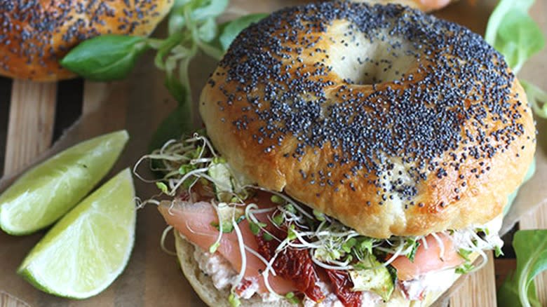 Blue Sky bagel sandwich