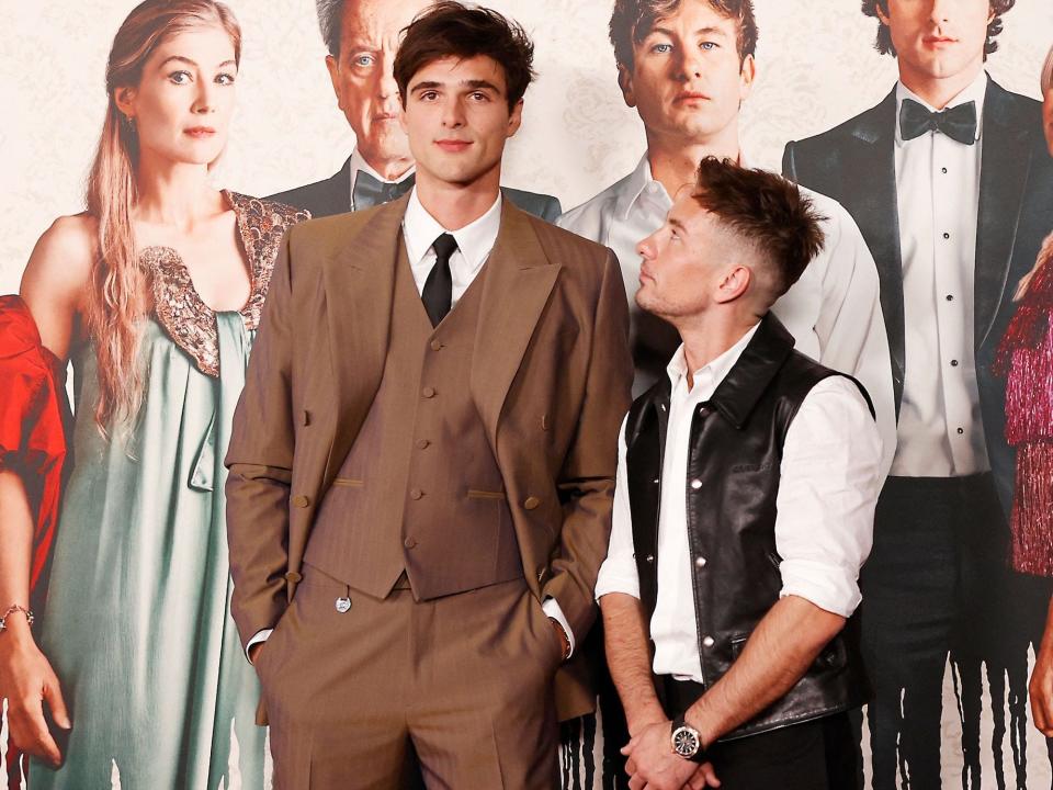 Jacob Elordi and Barry Keoghan arrive for the Los Angeles premiere of "Saltburn"