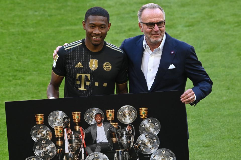 <p>David Alaba bid an emotional farewell to Bayern Munich after 13 years</p> (POOL/AFP via Getty Images)