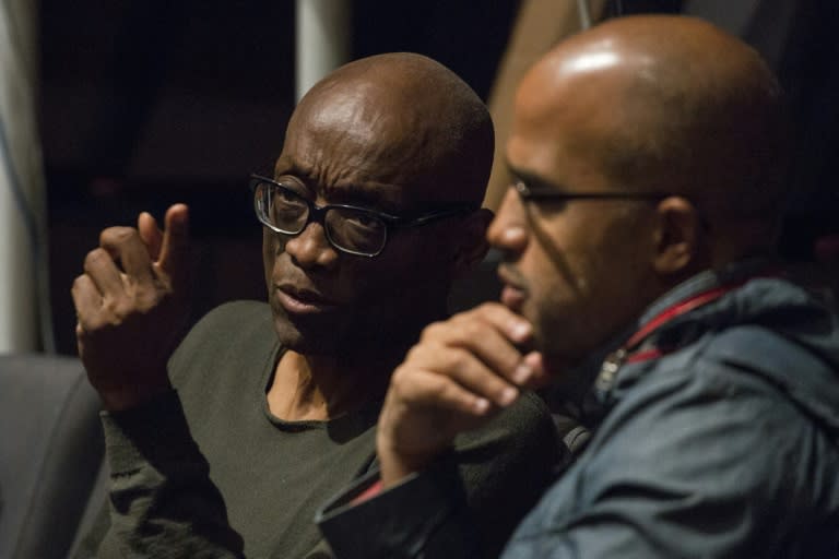 Choreographer Bill T. Jones, left, watches a rehearsal of 'We Shall Not Be Moved' with composer Daniel Bernard Roumain