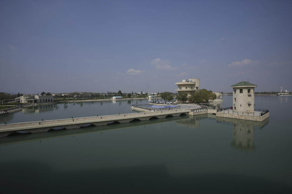 Former Iraqi leader Saddam Hussein's palace of al-Faw is seen in Baghdad, Iraq, Thursday, March 23, 2023. The palace is today the location of the American University. (AP Photo/Hadi Mizban)