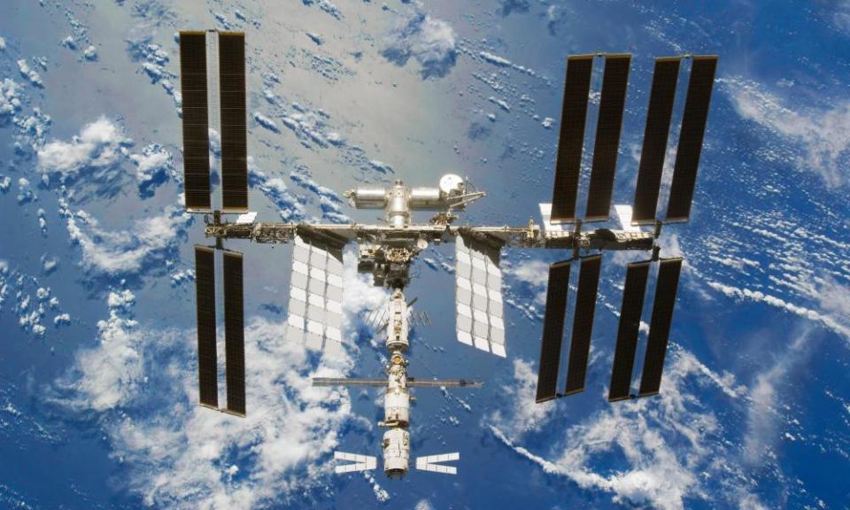 The International Space Station in 2008.