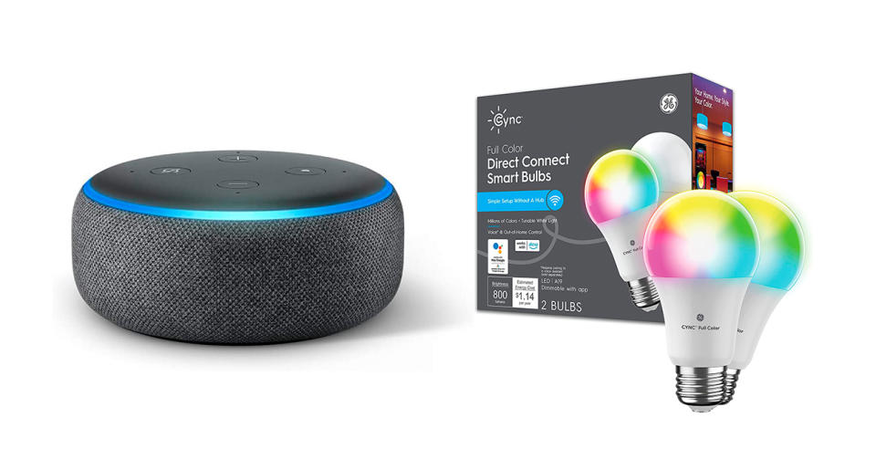 El Echo dot con bombillas inteligentes es una combinación ganadora - Imagen: Amazon.com