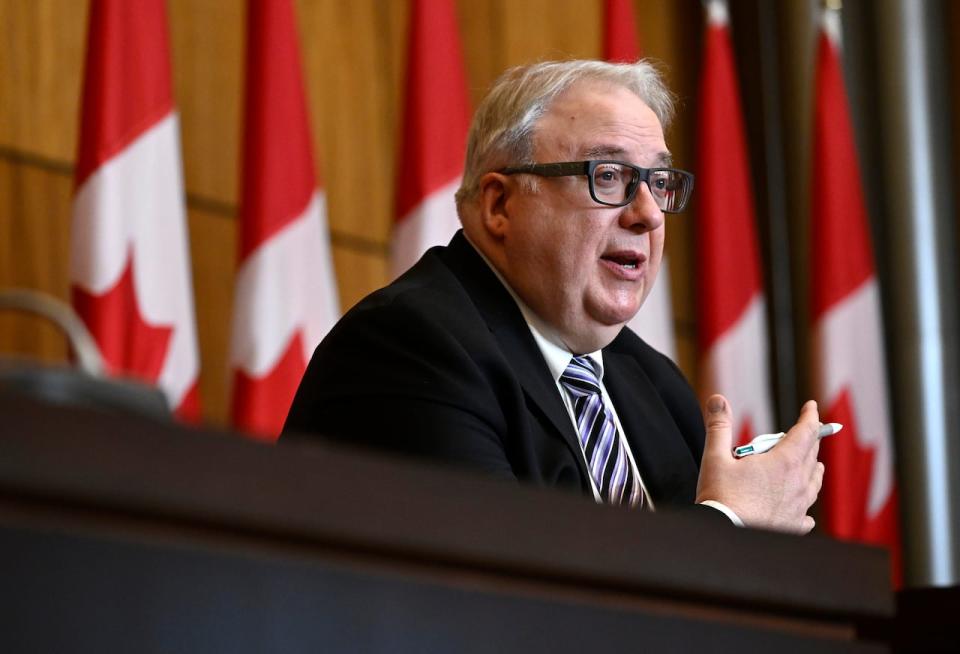 Canadian Taxpayers Ombudsperson, François Boileau, speaks during a news conference after releasing his 2021-2022 Annual Report, in Ottawa, on Tuesday, Dec. 13, 2022.