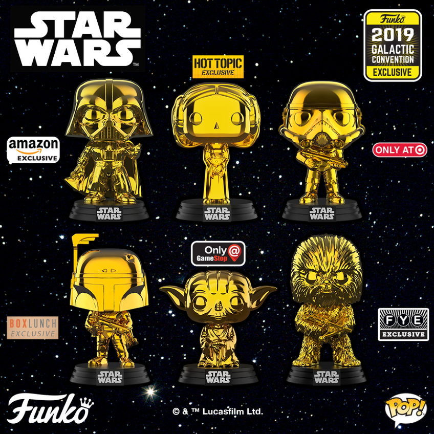 The gold bobbleheads will be available at Celebtation and select retailers. (Photo: Funko)