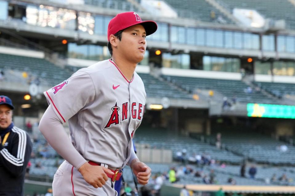 日籍球星大谷翔平轟2分砲，達成「MLB生涯百轟」。（路透）