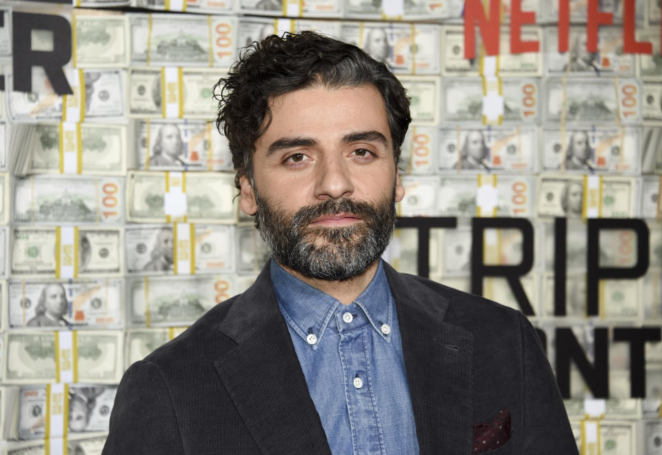 Actor Oscar Isaac attends the world premiere of "Triple Frontier" at Jazz at Lincoln Center on Sunday, March 3, 2019, in New York. (Photo by Evan Agostini/Invision/AP)