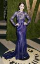 <b>Best dressed: Lily Collins <br></b><br>The Mirror Mirror actress wowed in this cobalt blue lace Zuhair Murad gown at the Vanity Fair Party.<br><br>Image © Rex