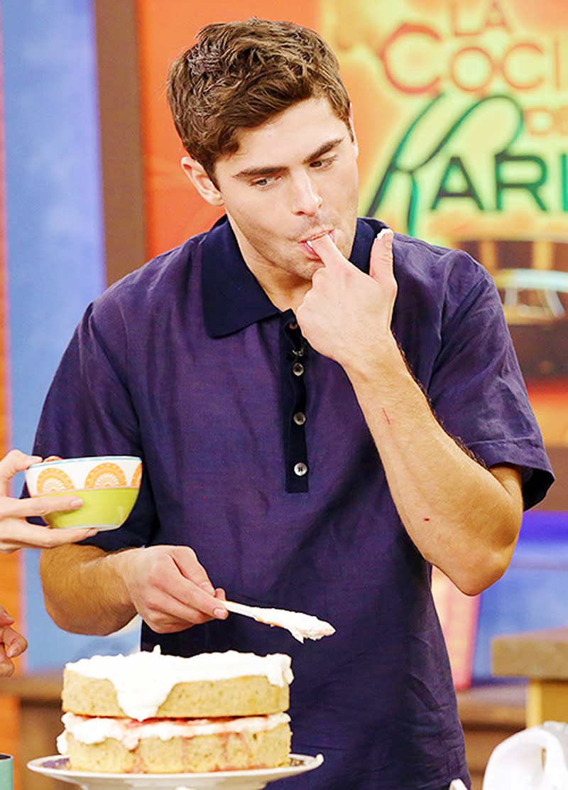 <p>This is Zac Efron tasting frosting, and while it's technically not relevant in this least, it's still here because there's cake.</p>