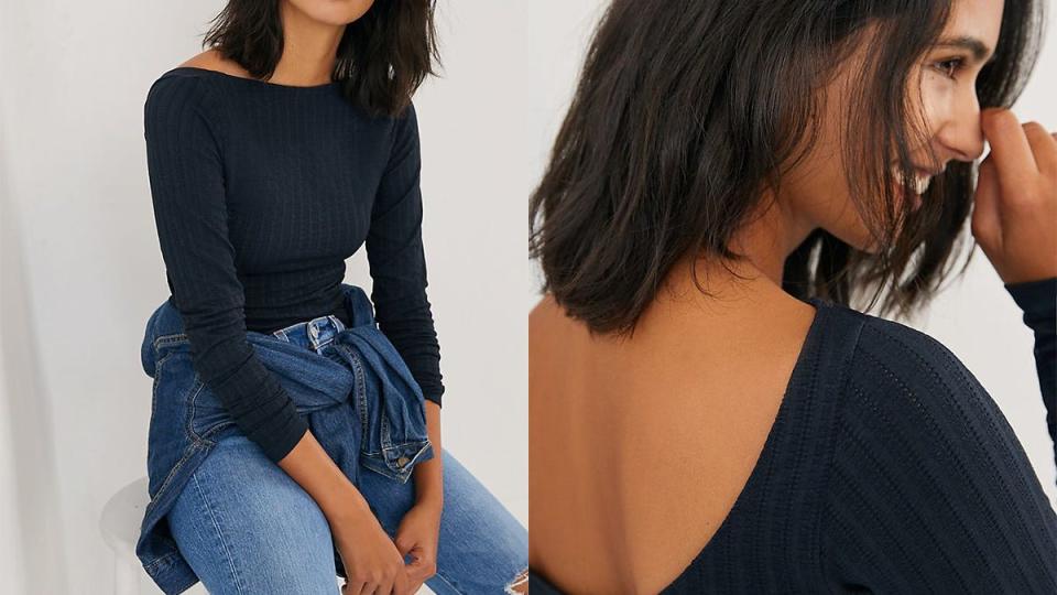 This scoop-back top has high marks from Anthro shoppers.