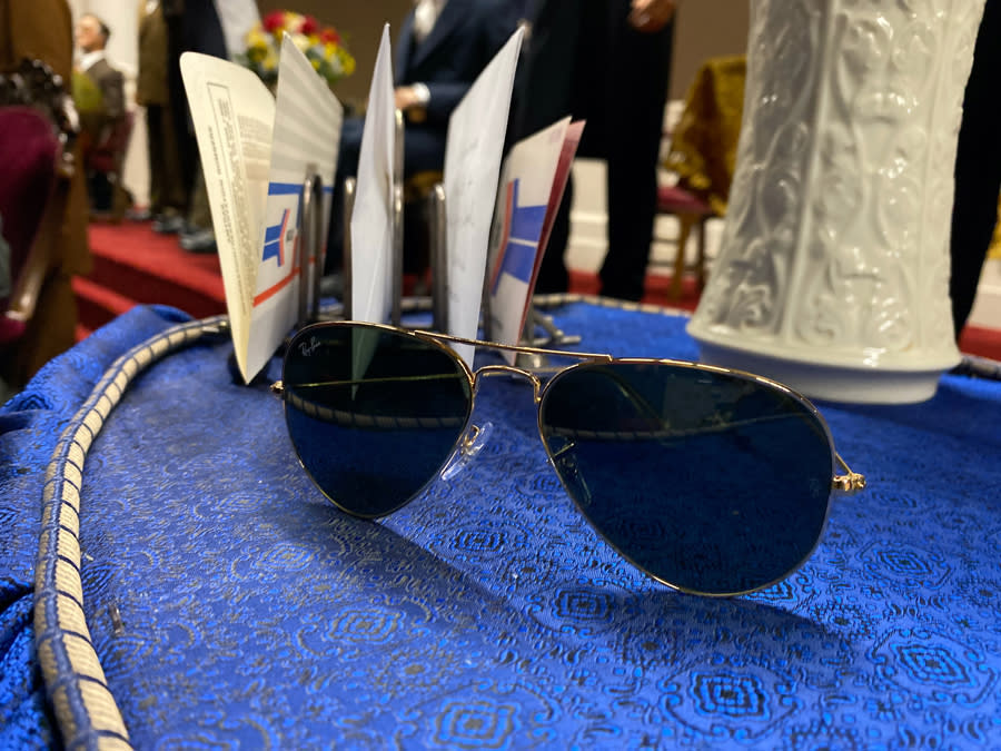 A pair of President Biden's favored aviator sunglasses will be part of the new display at the Hall of Presidents in August (Photo: Disney Parks Blog)