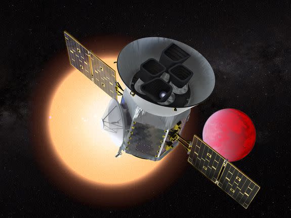 Artist's impression of TESS in space.