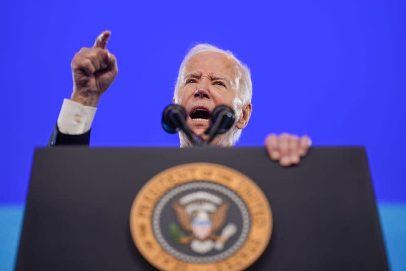 President Joe Biden (pictured) and former president Donald Trump will take part in the first debate of the 2024 presidential election Thursday. File Photo by Ken Cedeno/UPI