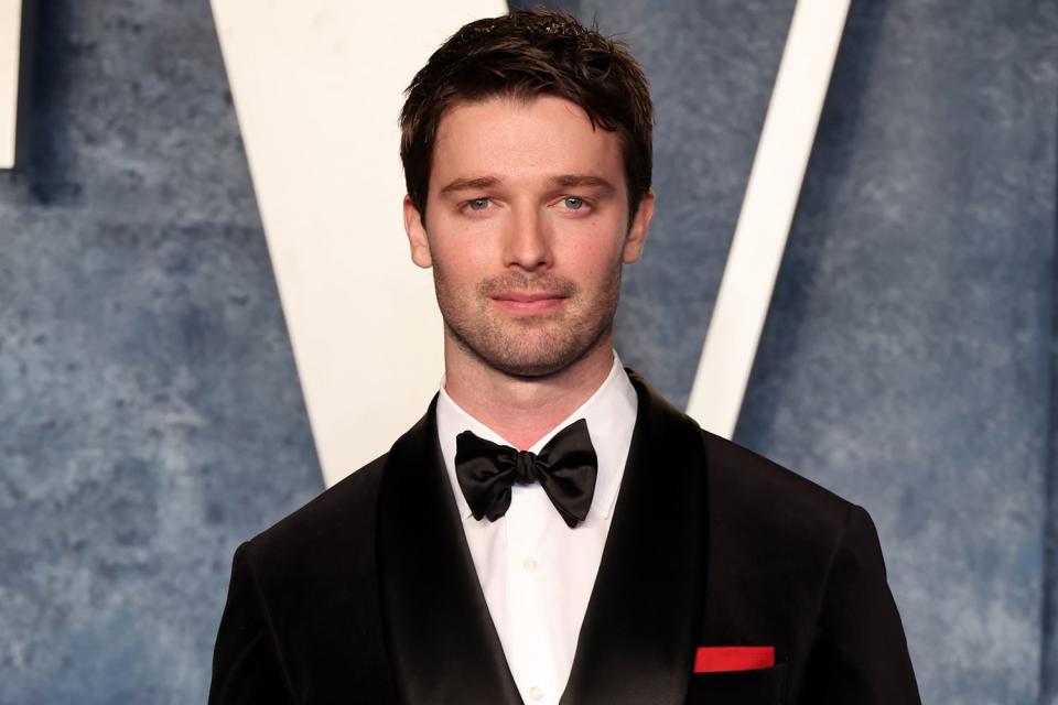 <p>Amy Sussman/Getty</p> Patrick Schwarzenegger attends the 2023 Vanity Fair Oscar Party Hosted By Radhika Jones at Wallis Annenberg Center for the Performing Arts on March 12, 2023 in Beverly Hills, California