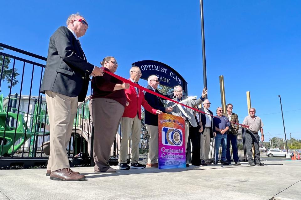 A ceremonial ribbon was cut Wednesday afternoon to celebrate the opening of the Optimist Club Park.