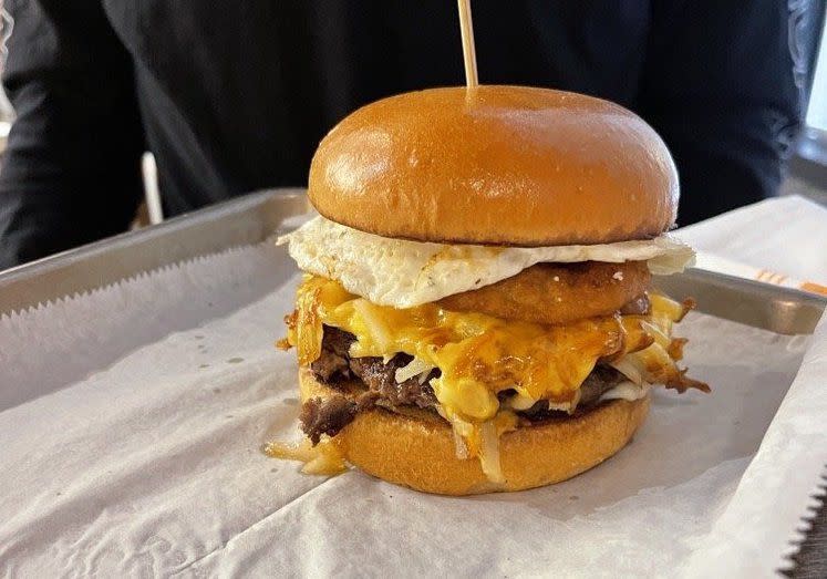 At Angus Burgers and Shakes, customers can add an egg to any  burger.