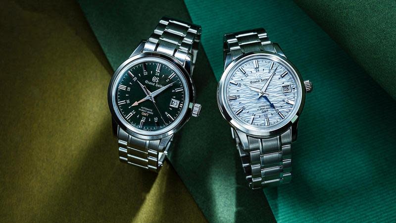 GRAND SEIKO今年以二十四節氣為主題，推出的其中兩款春分及小暑款式，搭載的都是具備兩地時間功能的10振動機芯9S86，採用的殼型則是發想自1960年初代GS的古典設計。建議售價NT$ 205,000。