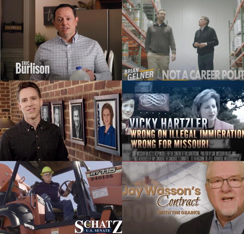 Missourians are being flooded with TV advertisements from candidates running in primary elections across the state. They offer a look at how candidates are marketing themselves, attacking their opponents, and spending money during a crowded campaign season.