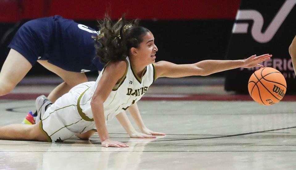 Davis High School plays Corner Canyon in a 6A girls quarterfinal basketball game at the Huntsman Center in Salt Lake City on Monday, Feb. 26, 2024. Corner Canyon won 59-56 in overtime. | Kristin Murphy, Deseret News