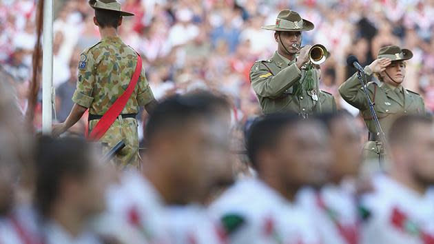 The last post is played as Dragons players look on.