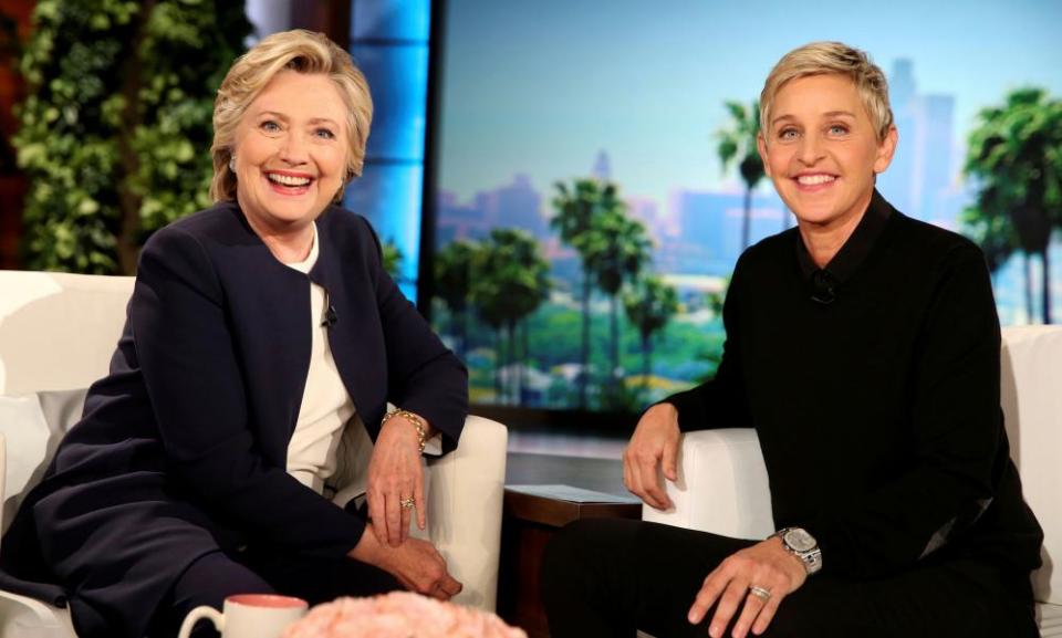 Ellen DeGeneres and Hillary Clinton