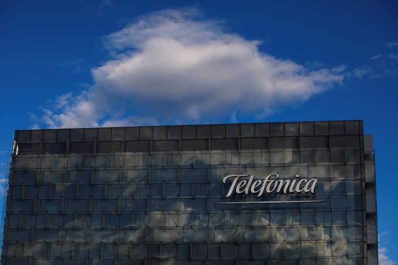 FILE PHOTO: A general view shows the Telefonica headquarters in Madrid