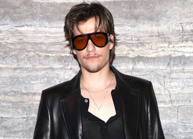 <p>Vittorio Zunino Celotto/Getty</p> Jake Bongiovi is seen arriving at the Tom Ford fashion show during the Milan Fashion Week on February 22, 2024.