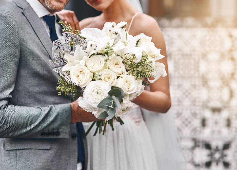 a couple on their wedding day