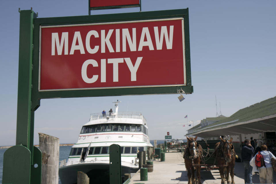 Mackinaw City depends on tourist dollars, but the executive director of its Chamber of Commerce told the Detroit Free Press that shop owners are worried about lifting restrictions too quickly because they're afraid the virus will spread in their city. (Photo: Jeff Greenberg via Getty Images)