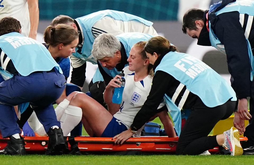 Crisis point: there were fears that Keira Walsh had suffered the same ACL injury as Beth Mead and Leah Williamson (PA)