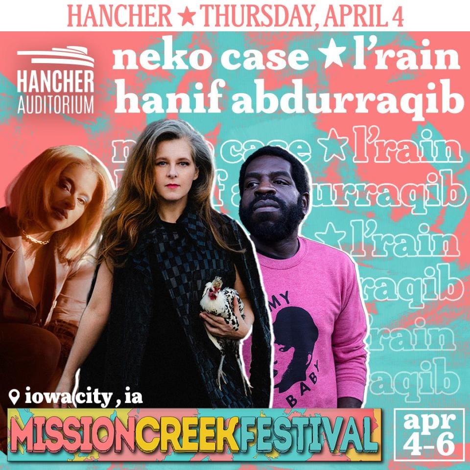 Thursday's headliner acts include Neko Case, L'Rain, and Hanif Abdurraqib.