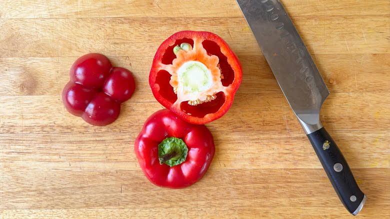 bell pepper with top removed