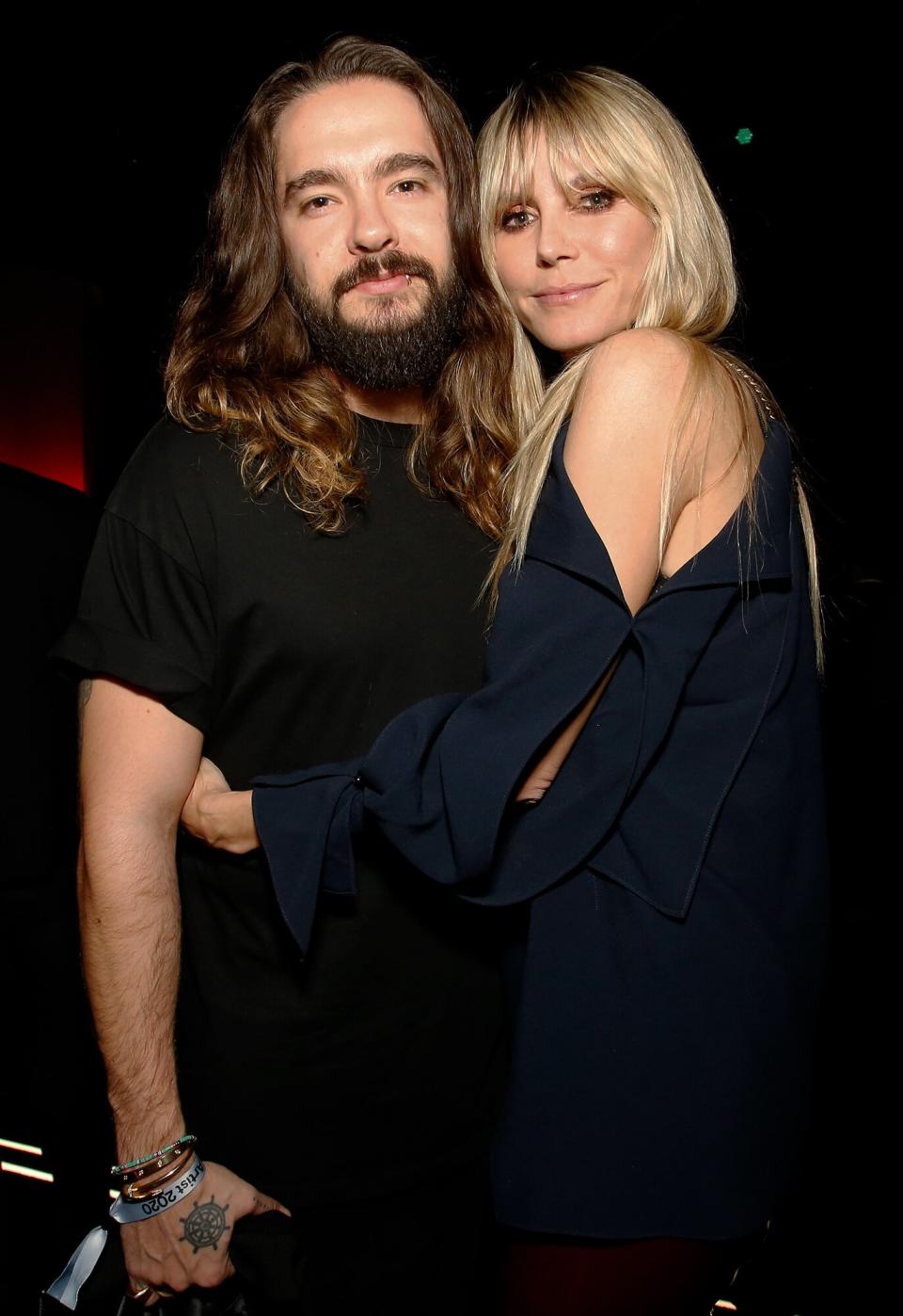 Tom Kaulitz and Heidi Klum attend Spotify Hosts "Best New Artist" Party at The Lot Studios on January 23, 2020 in Los Angeles, California